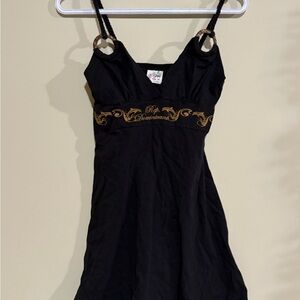 Black and Gold Spaghetti Strap Top